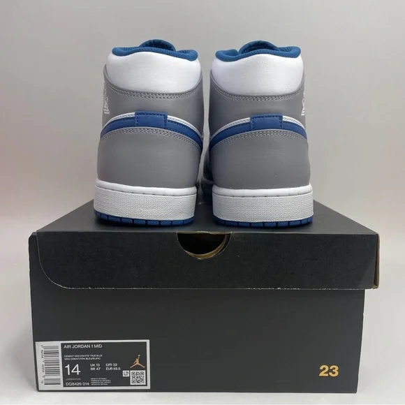 Nike Air Jordan 1 Mid Retro “True Blue/Cement Grey” 2023 - Picture 4 of 4
